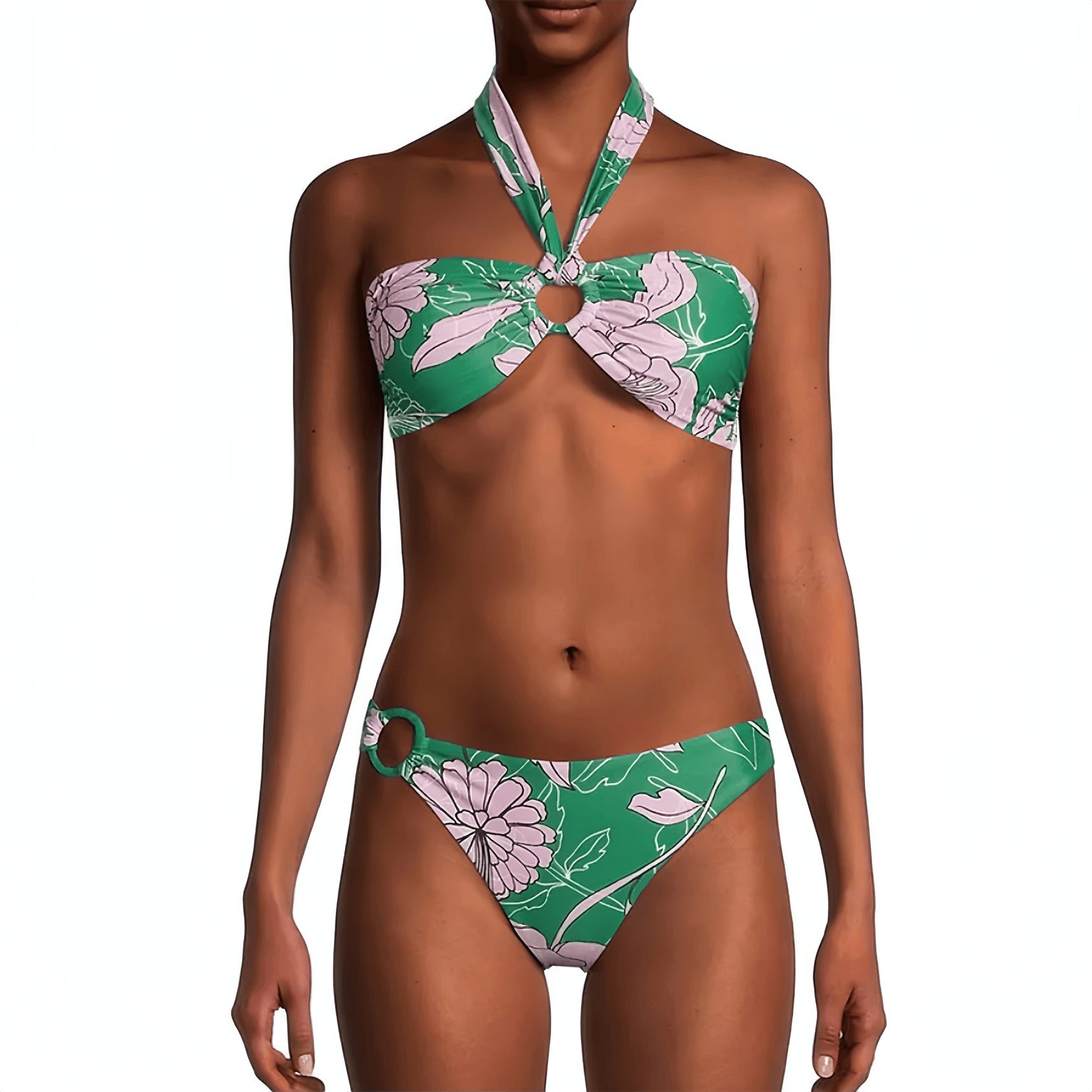 Swimsuit Lace Printing Sexy Bikini Halter Split Swimsuit Women Bikini Bella Mia